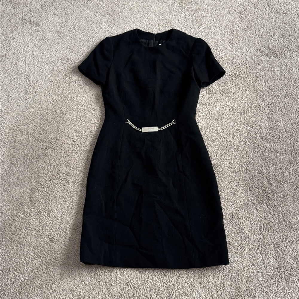 Celine Black Mini Dress with Silver Chain Accent
